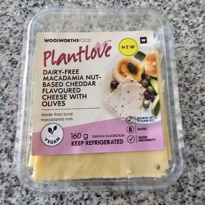 photo of Woolworths Food Dairy free cheddar and olive flavoured shared by @theflipsideofg on  12 Dec 2023 - review