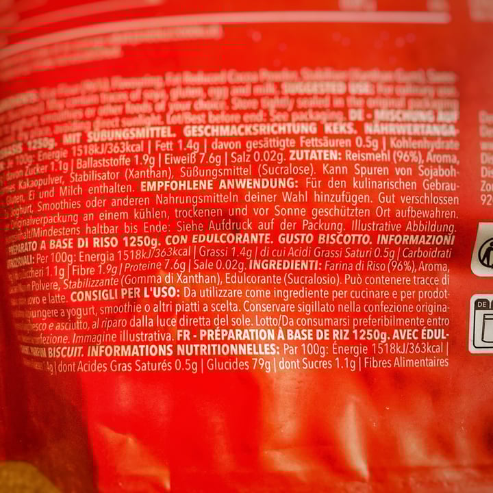 photo of Prozis Instant Rice Flour • Cookie Flavor shared by @federicathewitch on  17 Jul 2024 - review
