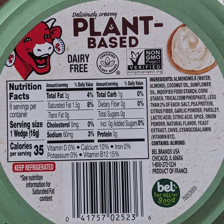 photo of The Laughing Cow garlic and herbs plant based spread shared by @iszy on  04 Apr 2024 - review