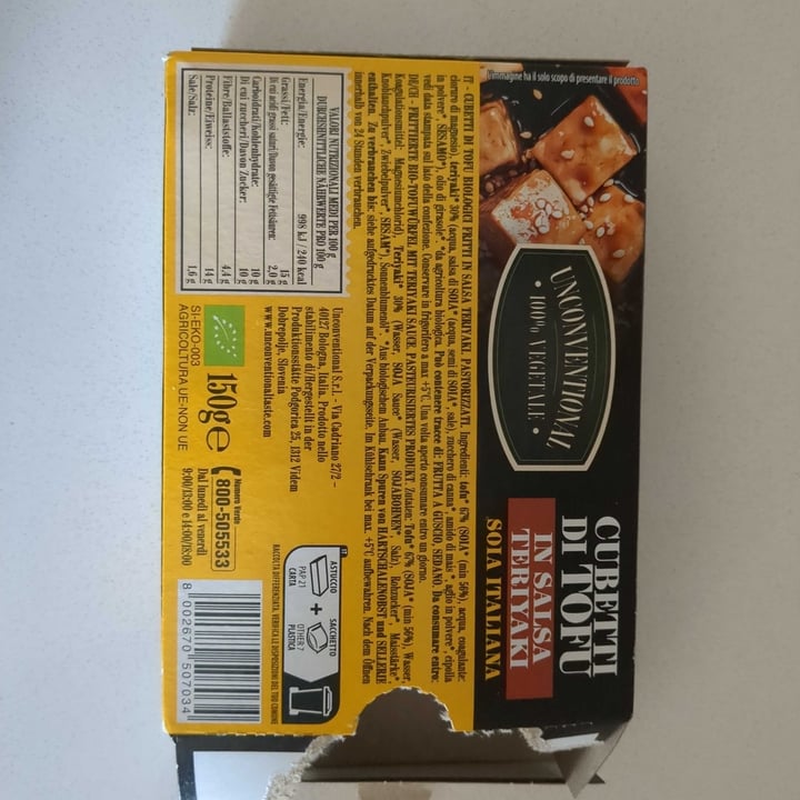 photo of Unconventional Cubetti Di Tofu In Salsa Teriyaki shared by @chiaraabillion on  29 Aug 2025 - review