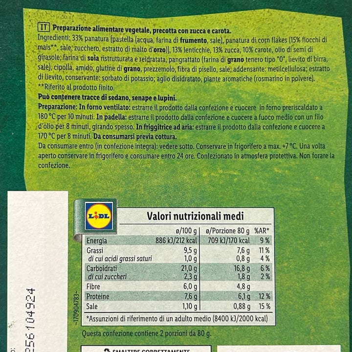 photo of Vemondo Mini Crunchy Burger con Lenticchie Zucca e Carote shared by @annaberger on  16 Oct 2025 - review