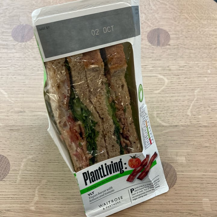 photo of Plant Living VLT vegan bacon with lettuce and tomato shared by @alicesouthwood on  03 Oct 2023 - review