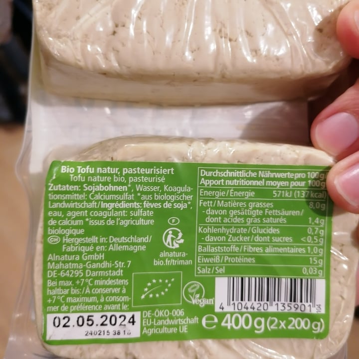 photo of Alnatura Tofu Natur shared by @charlix on  26 Jul 2024 - review