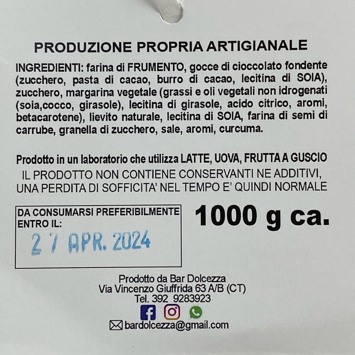 photo of Dolcezza Vegolomba con maxi gocce di cioccolato fondente shared by @aleglass on  31 Mar 2024 - review