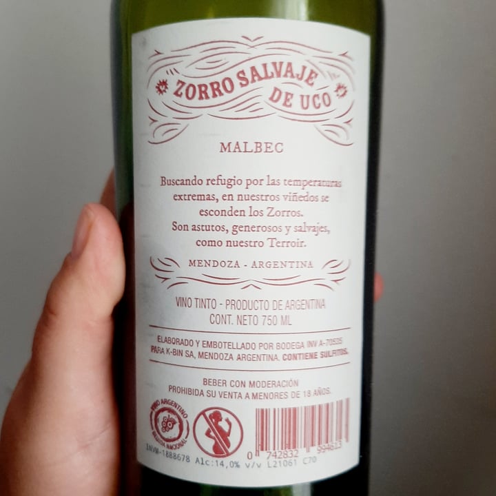 photo of Huentala Wines Zorro Salvaje de Uco - Malbec shared by @melibustos on  02 Apr 2024 - review