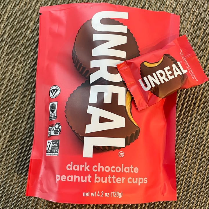 photo of UNREAL Dark Chocolate Peanut Butter Cups shared by @veggietable on  15 Sep 2024 - review