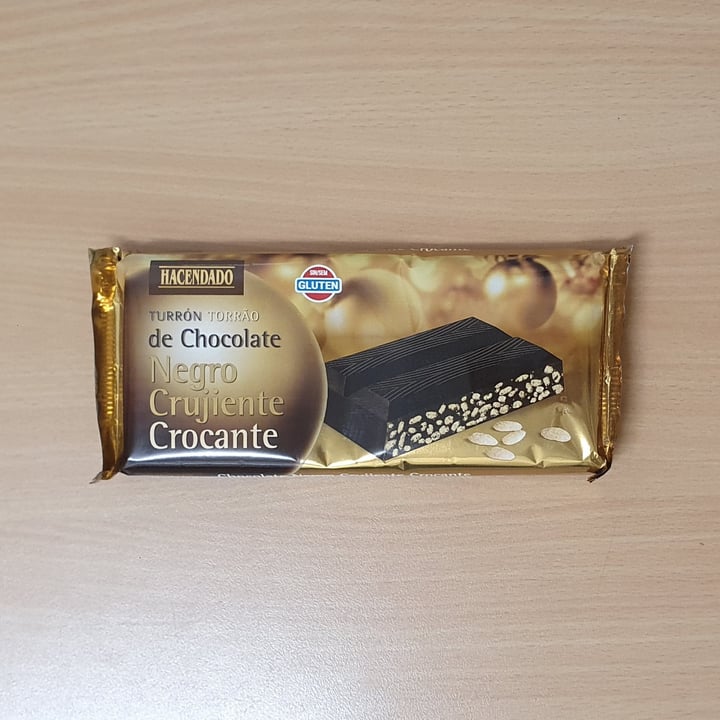 photo of Hacendado Turrón De Chocolate Negro Crocante shared by @fivefeetvegan on  08 Feb 2024 - review