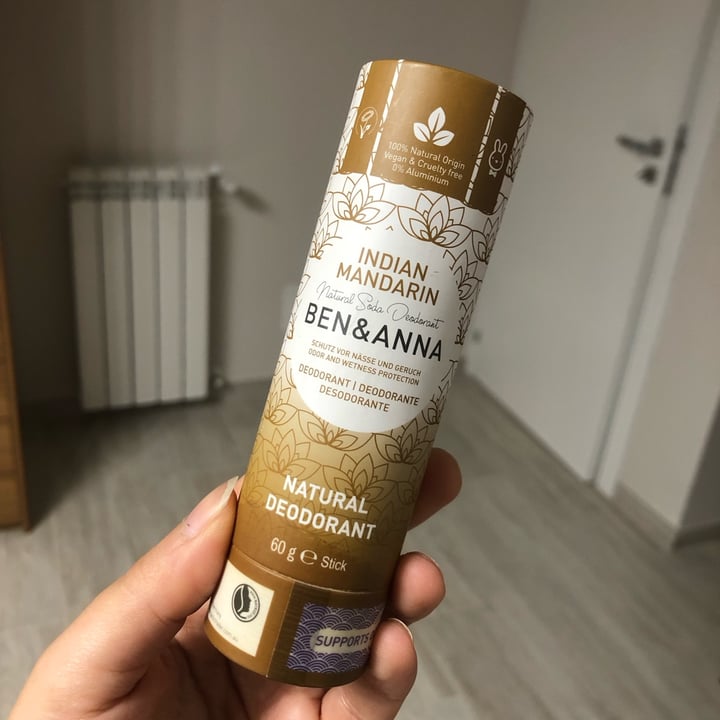 photo of Ben & Anna Indian Mandarin Natural Deodorant shared by @spazioverdegreen on  18 May 2024 - review