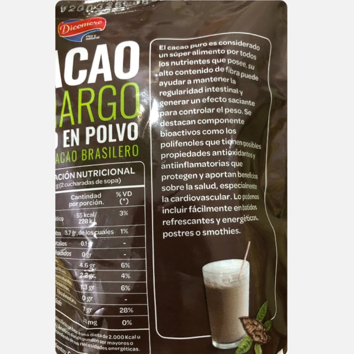 photo of Dicomere Cacao Amargo Puro en Polvo shared by @laraconi on  16 Apr 2024 - review
