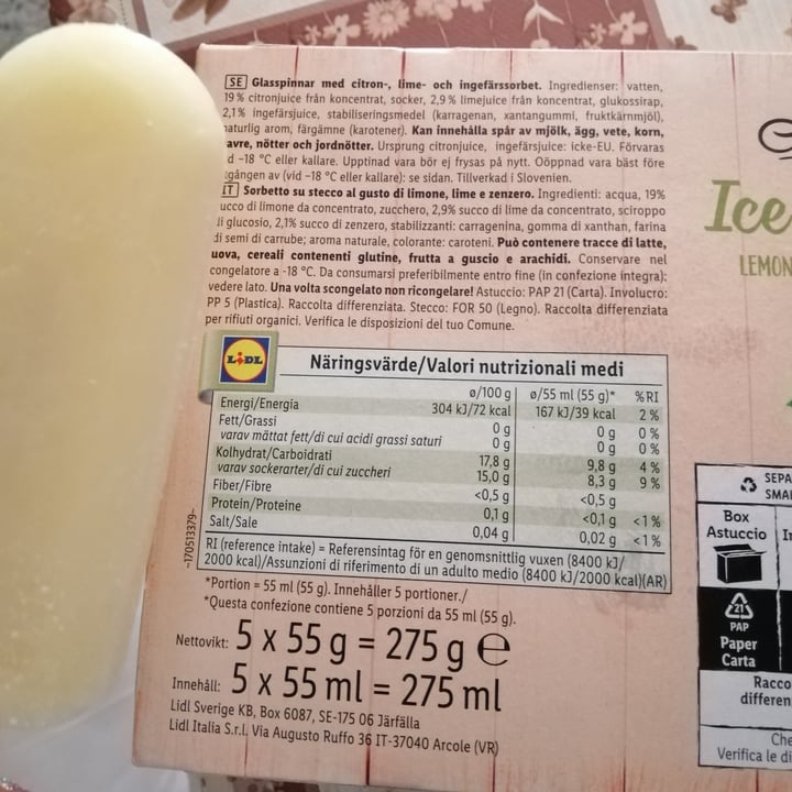 photo of Gelatelli Ice pops - Lemon lime & ginger shared by @silentgirl94 on  19 Sep 2023 - review
