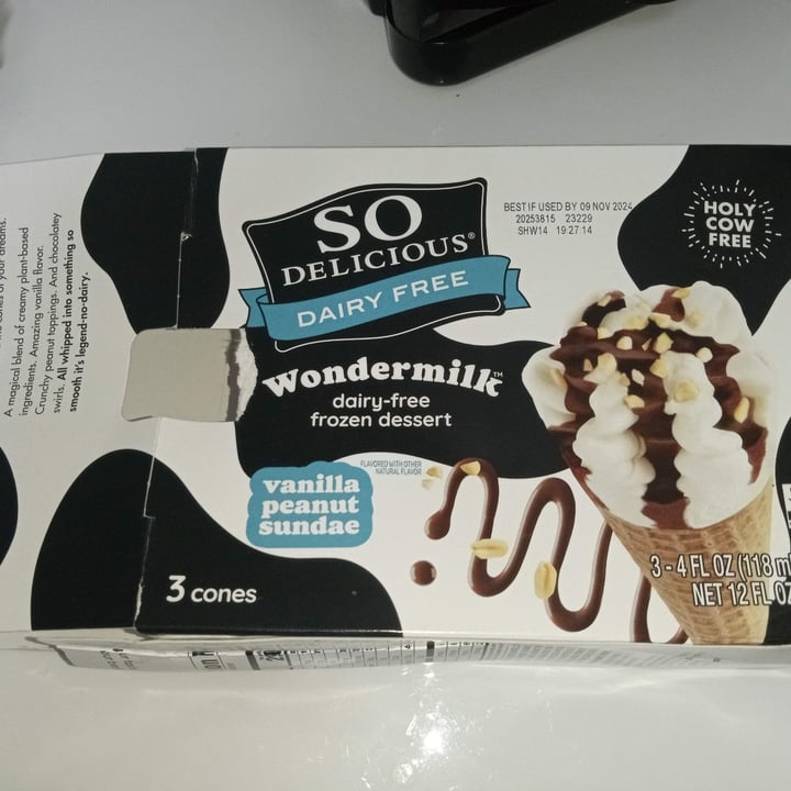 photo of So Delicious Dairy Free Vanilla Peanut Sundae Wondermilk Frozen Dessert shared by @ajisdragon on  12 Nov 2023 - review