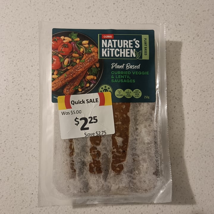 photo of Coles Nature's Kitchen Curried Veggie And Lentil Sausages shared by @tardisco on  30 May 2024 - review