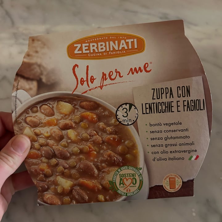 photo of Zerbinati Zuppa con lenticchie e fagioli shared by @terryble89 on  13 Nov 2024 - review