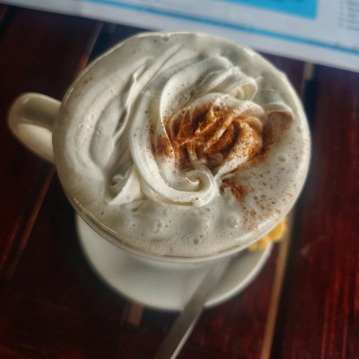photo of Asher's Corner Cafe @ Ashers Farm Sanctuary Cappuccino With Cream shared by @veganonthesavannah on  03 Feb 2024 - review