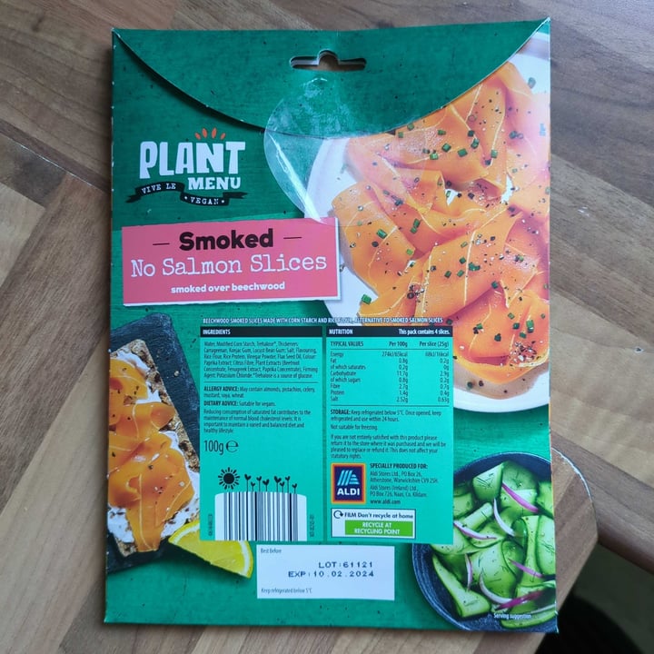 photo of Plant Menu Smoked No Salmon Slices shared by @marcinzalu on  27 Jan 2024 - review