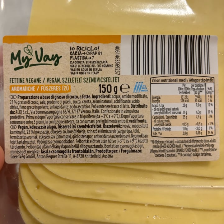 photo of My Vay (ALDI) Fettine Vegane shared by @franvegg on  04 Sep 2025 - review