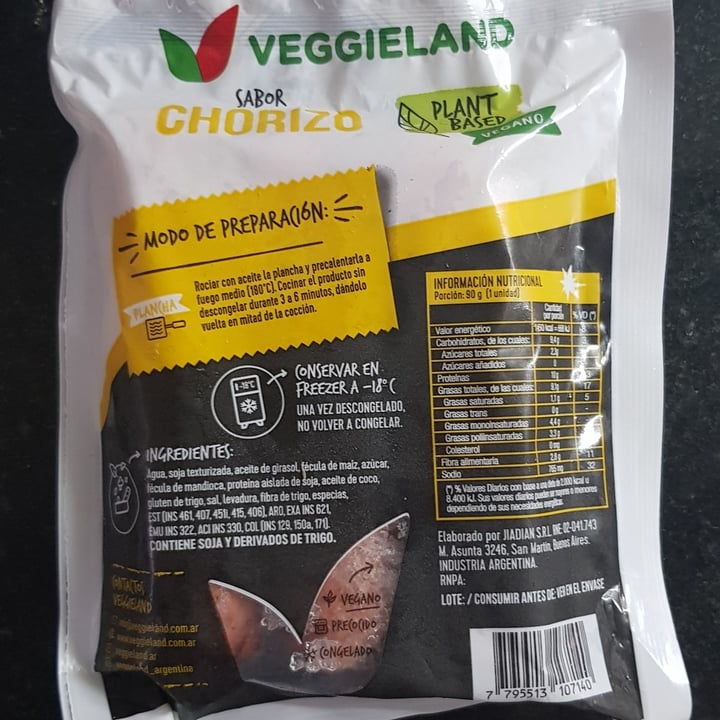 photo of Veggieland Chorizo Vegano shared by @aquilesjugador on  19 Mar 2025 - review