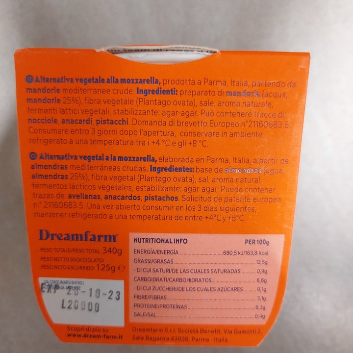photo of Dream Farm Alternativa vegetale alla mozzarella shared by @dimii on  05 Oct 2023 - review