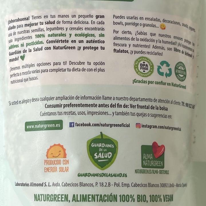 photo of NATUR GREEN Semillas De Cáñamo Peladas shared by @azabachepeluda on  10 Sep 2024 - review