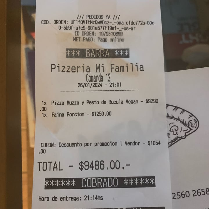 photo of Mi FAMiLiA Pizza De Muzza Con Pesto shared by @sechague on  27 Jan 2024 - review
