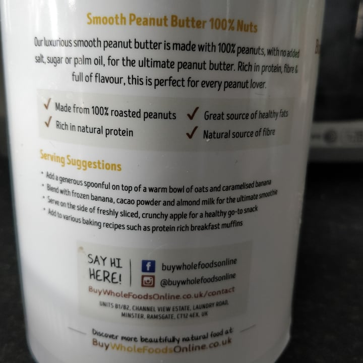 photo of Buywholefoodsonline.co.uk Smooth Peanut Butter shared by @compassionate on  28 Jan 2024 - review
