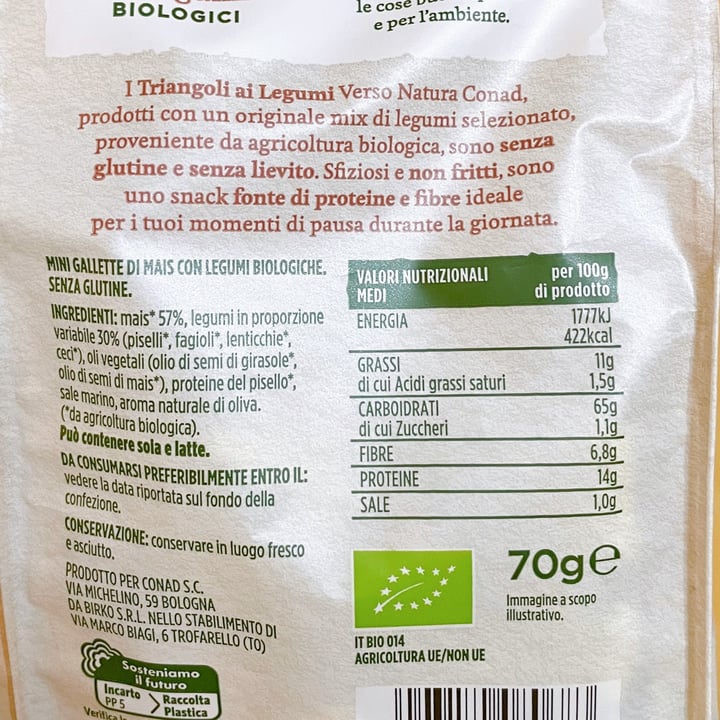 photo of Verso Natura Conad Veg Triangoli ai legumi biologici shared by @franvegg on  06 May 2024 - review