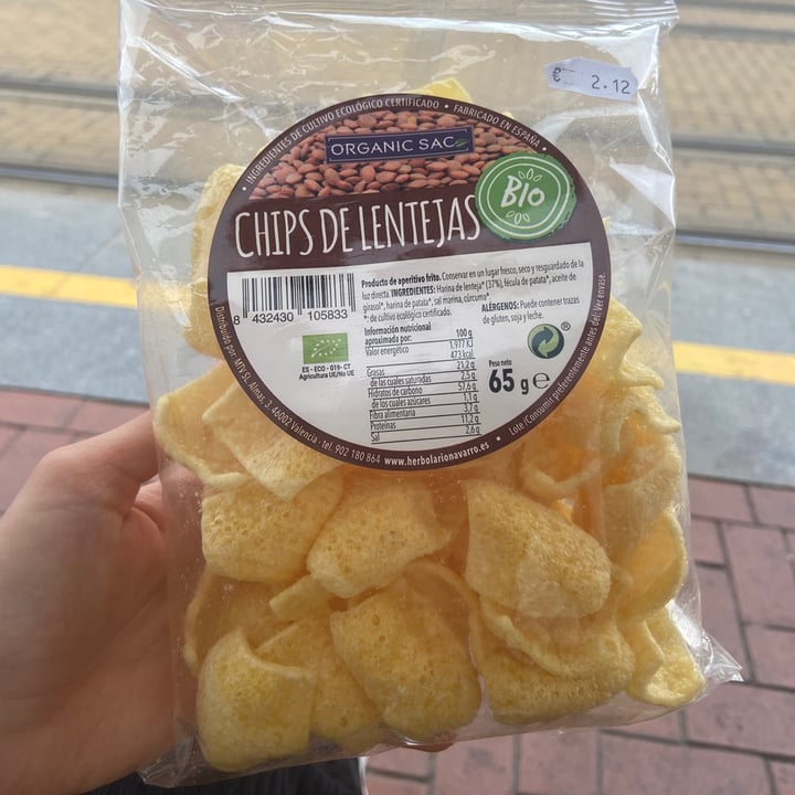 photo of Organic sac Chips de lentejas shared by @vdeliaa on  22 Feb 2024 - review