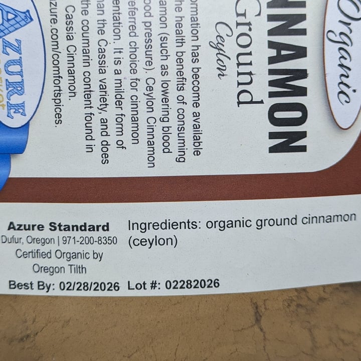 photo of Azure Market organic Ceylon cinnamon shared by @brtjohns on  26 Apr 2024 - review