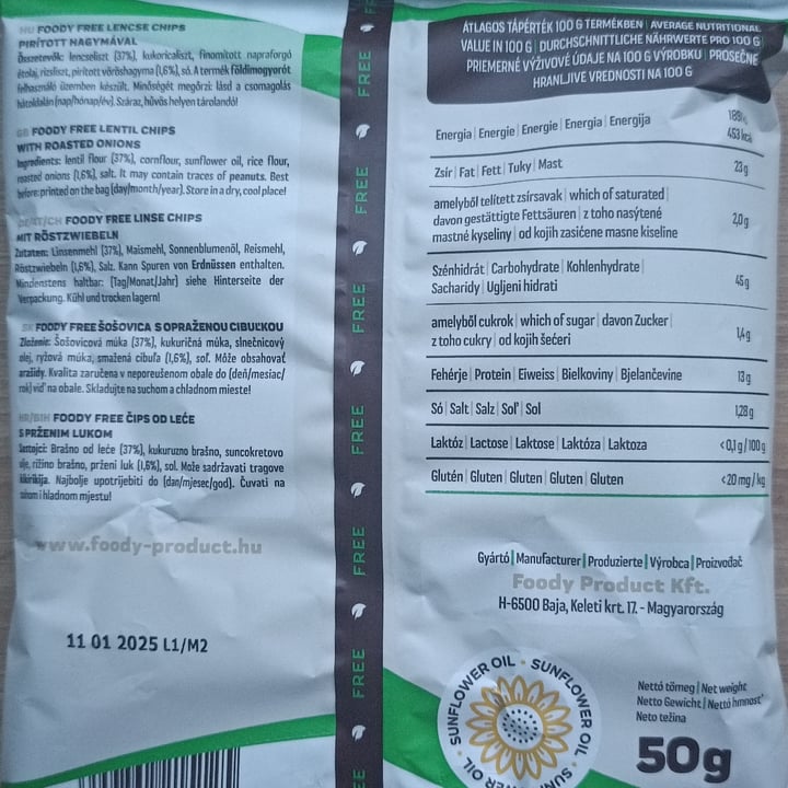 photo of Foody free lentil chips shared by @plantpowerpuffgirl on  29 Apr 2024 - review