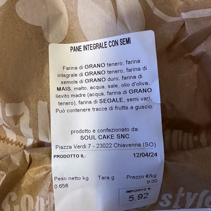 photo of Soul cake pane Integrale Con I Semi shared by @babette on  12 Apr 2024 - review