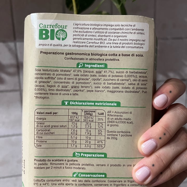 photo of Carrefour Bio straccetti di soia shared by @giuliettaveg on  23 Aug 2023 - review