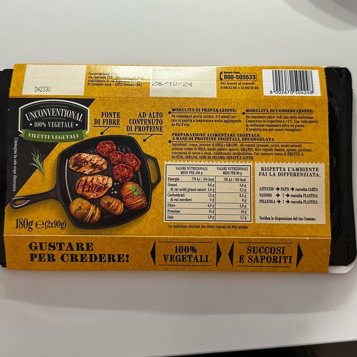 photo of Unconventional Cotolette Vegetali 0% Pollo 100% Gusto shared by @silviadmb on  27 Oct 2024 - review