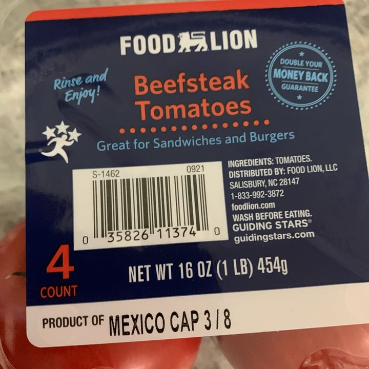 photo of Food Lion Beefsteak Tomatoes shared by @onehungryvegan on  21 Apr 2024 - review