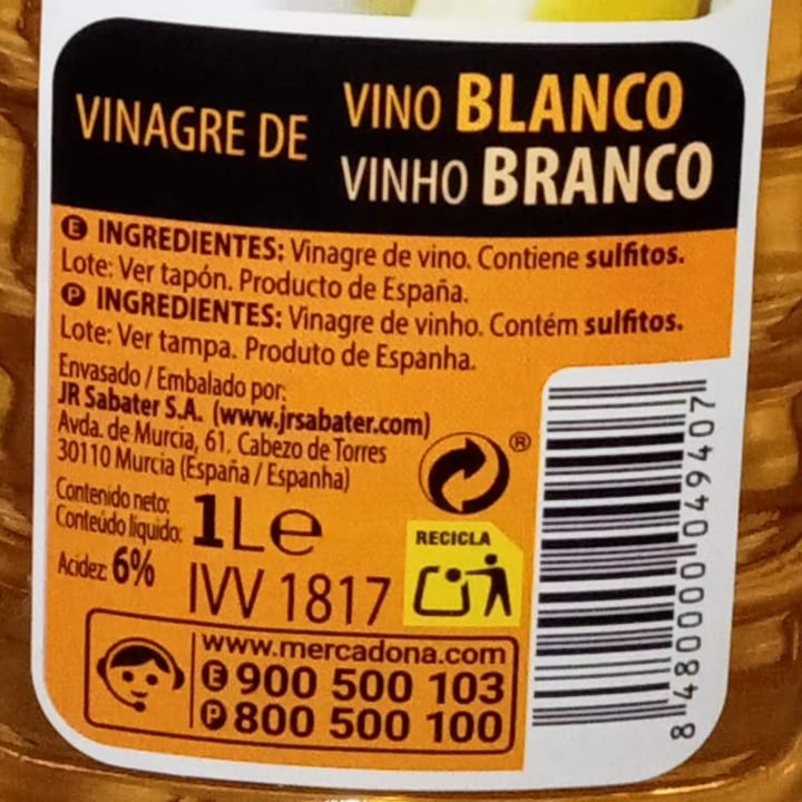 photo of Hacendado Vinagre de vino blanco shared by @raydaf on  29 Jan 2024 - review