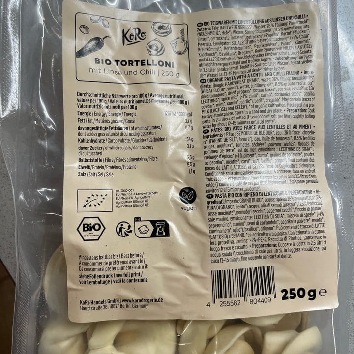 photo of Koro Bio Tortelloni Mit Linse And Chili shared by @sanponzo on  11 Feb 2024 - review