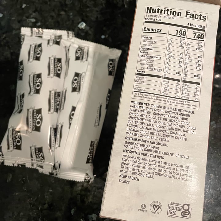 photo of So Delicious Dairy Free Dipped Salted Caramel Cashewmilk Ice Cream Bars shared by @sarahthebrat on  21 Nov 2024 - review