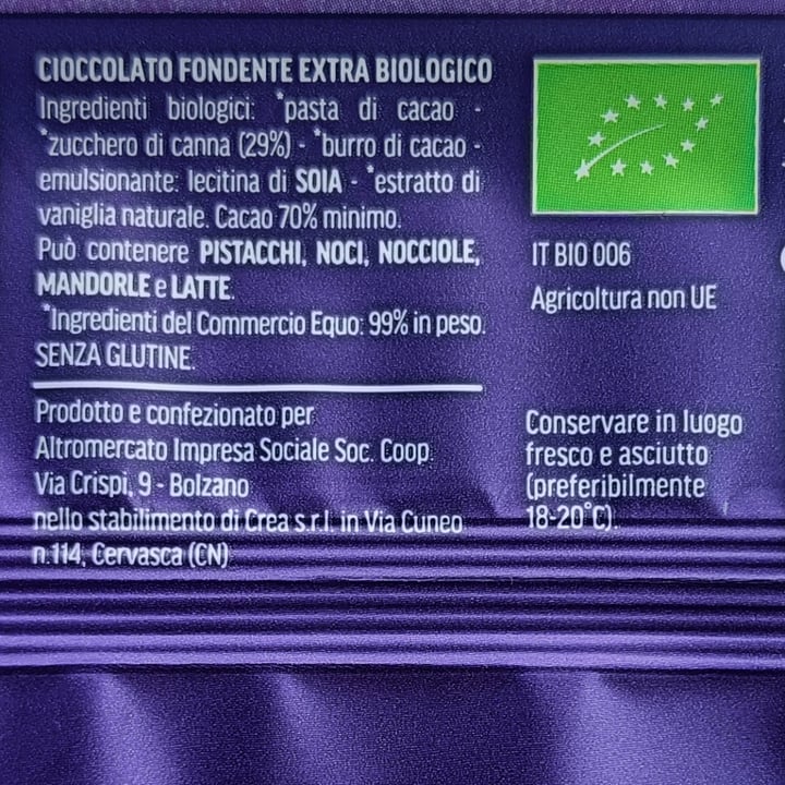 photo of altromercato Compañera cioccolato fondente 70% shared by @vickyinwonderland on  10 Dec 2023 - review
