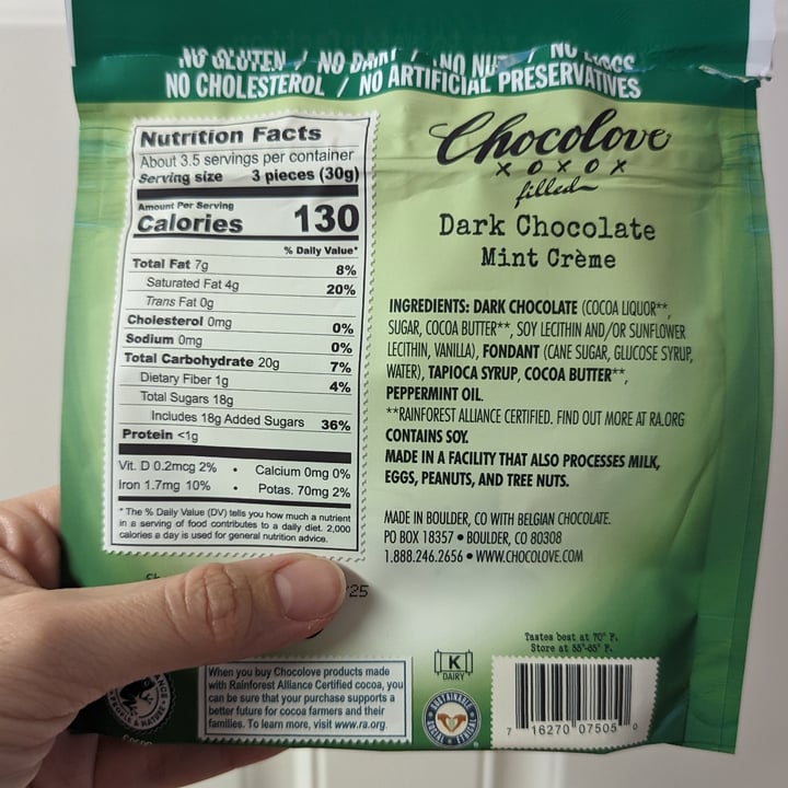 photo of Chocolove xoxox dark chocolate mint creme shared by @regimack on  12 Apr 2024 - review