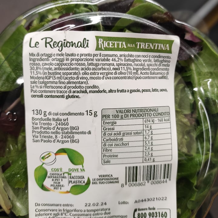 photo of Bonduelle Le regionali Insalata Trentina shared by @niklabelloli1 on  29 Feb 2024 - review