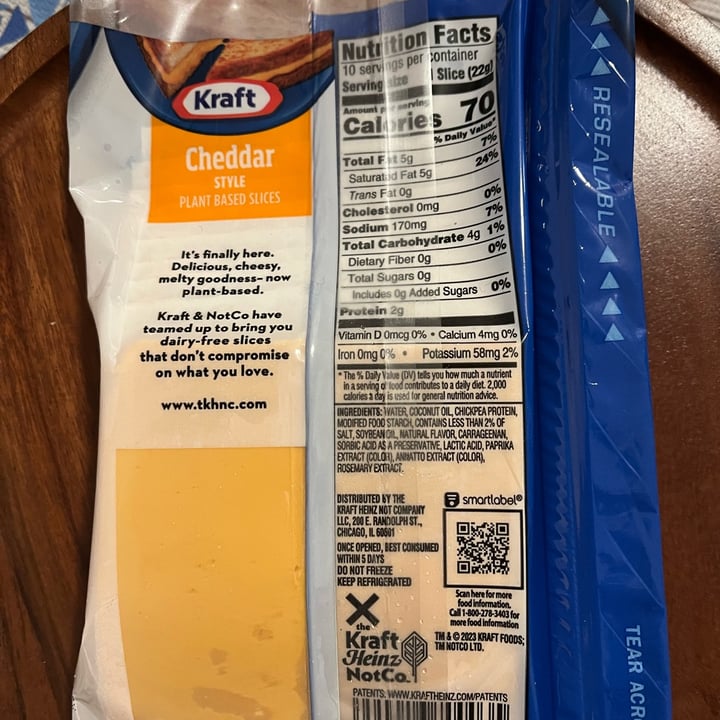 photo of Kraft NotCheese Cheddar Slices shared by @veganforlife2023 on  26 Jan 2024 - review