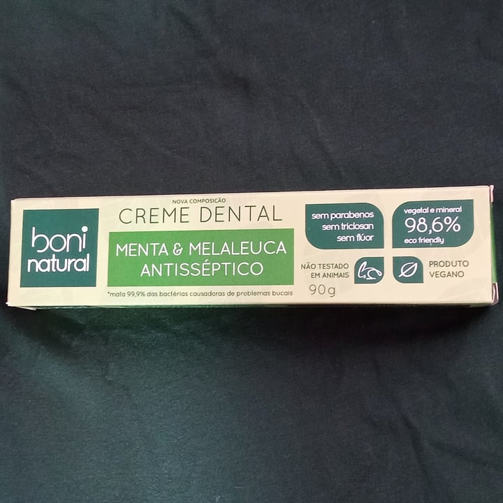 photo of Boni natural Creme Dental Menta & Melaleuca shared by @estrelaveg on  29 Mar 2024 - review