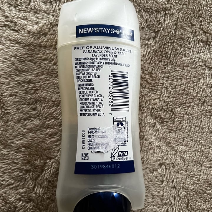 photo of Secret Deodorant Clear Lavander shared by @krath on  28 Jan 2024 - review