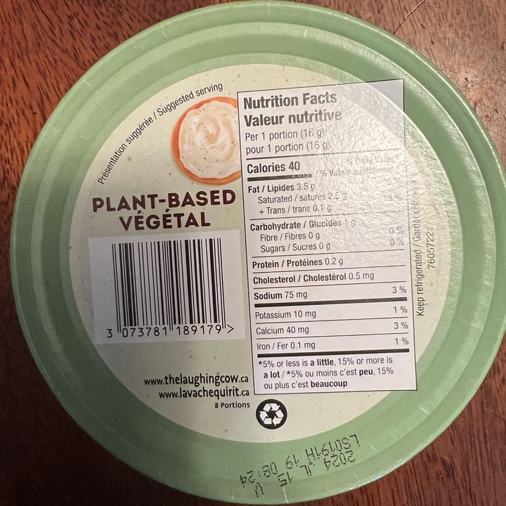 photo of The Laughing Cow garlic and herbs plant based spread shared by @vegangranny75 on  25 Mar 2024 - review