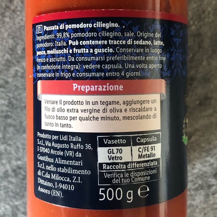 photo of Italiamo Passata Di Pomodoro Ciliegino shared by @glottaveg93 on  12 Nov 2023 - review