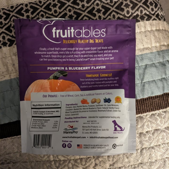 photo of Fruitables Pumpkin & Blueberry Flavor shared by @goodboifinny on  21 Mar 2024 - review