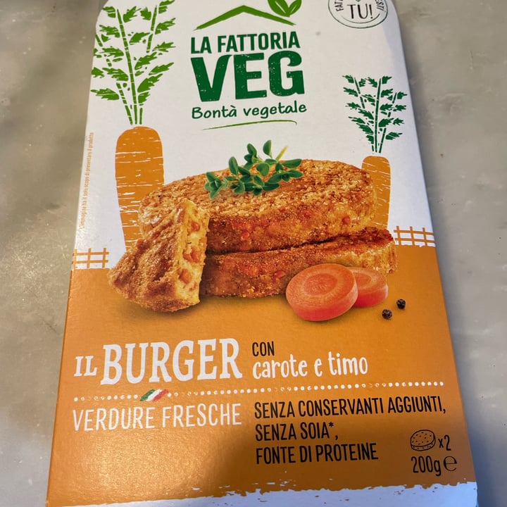 photo of la fattoria veg burger carote e timo shared by @mimmanelcuore on  21 Oct 2023 - review