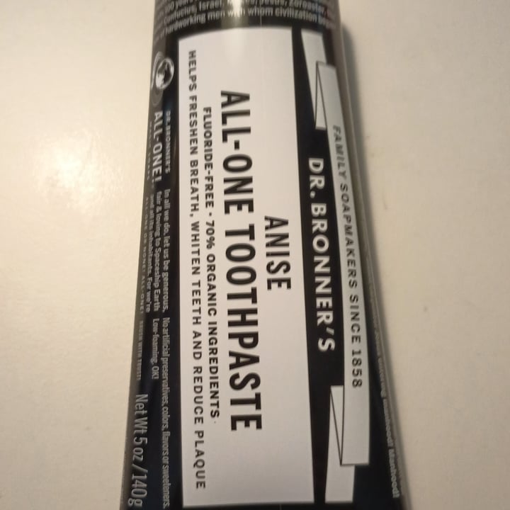 photo of Dr. Bronner's Anise All-One Toothpaste shared by @quadantics on  03 Feb 2024 - review