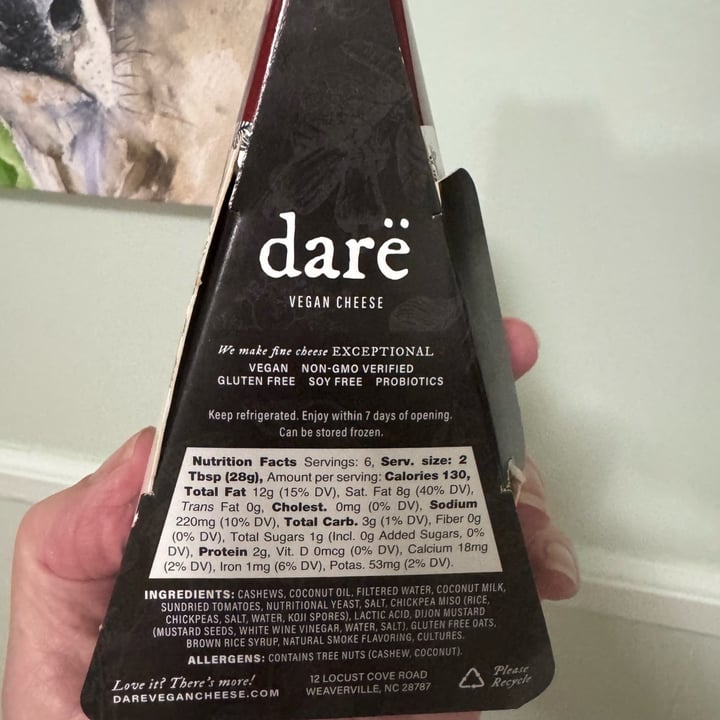 photo of Darë Smoked Cheddar Plant-Based Cheese Wedge shared by @onehungryvegan on  07 Oct 2025 - review