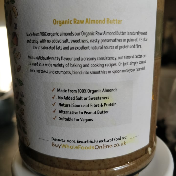 photo of Buywholefoodsonline.co.uk Organic Almond Butter shared by @compassionate on  28 Jan 2024 - review