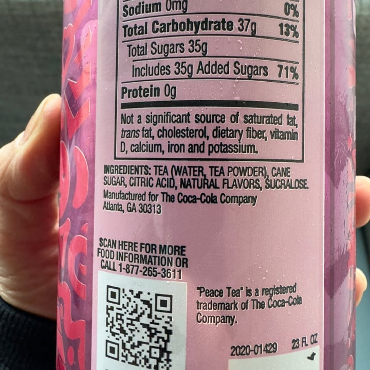 photo of Peace Tea Razzleberry shared by @berryveganplanet on  07 Nov 2023 - review